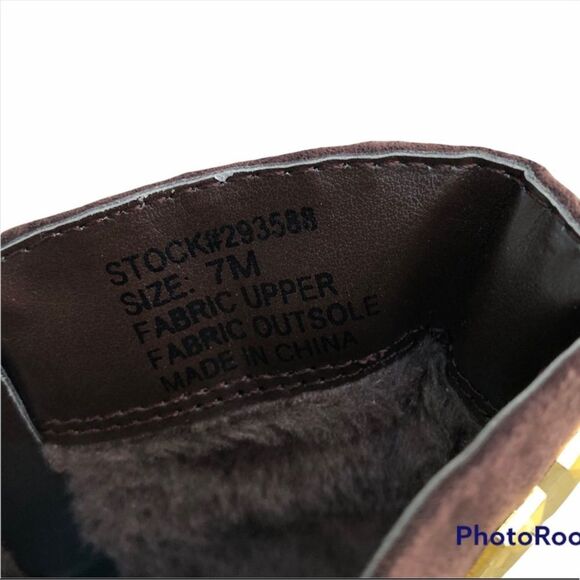 Joan Boyce Women’s Ankle Brown Gold Bedazzled Boots Size 7 Cognac Suede - Picture 10 of 13